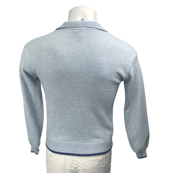 Charlie B Men's Blue Knit 1/4 Zip Long Sleeve Collar Sweatshirt Sweater Top XS - Picture 2 of 4